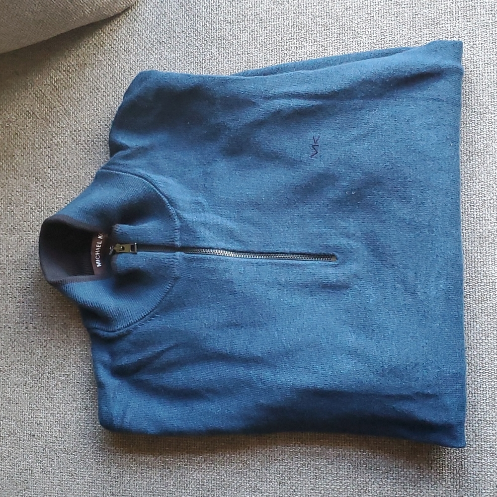 Men's Blue Michael Kors Half Zip Sweater